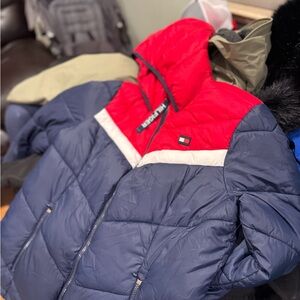 Tommy Hilfiger Kids Puffer Jacket in Red and Navy